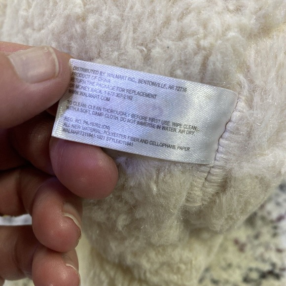 Spark Create Cream Baby Lamb Rattle Crinkle Ears Soft Eyes Stuffed Plush Toy 10" - Picture 11 of 11